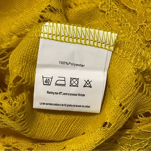 NWT Hotouch Lace Patchwork Floral Pattern Overlay Top V-neck Loose Short Sleeves - Picture 7 of 16